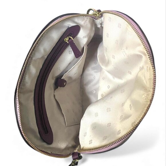 KATE SPADE - Sylvia graphic clover large size Plum Purple/Lavender /Gold - Picture 5 of 5
